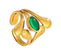 Delicate Stainless Steel Blossom Rings with Sparkling Stones Accessory Suitable for All Outfits Elegant Floral