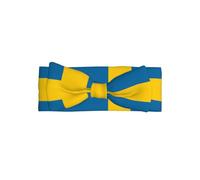 Delicate Swedish flag Print Baby Bow Headband â€“ Headband for Newborns & Infants with Full Moon Gift Appeal