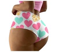 Delicate triangle briefs with loving heart design - loose cut, colourful worn in soft material. A charming alternative to classic underwear that brings joy, White, L