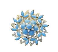 Delicate Turquoise Flower Brooch High-end Women's Freshwater Pearl Enamel Peony Brooches Moveable Grapes Pins(BR2586)
