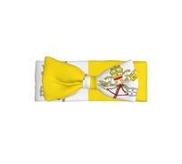 Delicate Vatican flag Print Baby Bow Headband â€“ Headband for Newborns & Infants with Full Moon Gift Appeal