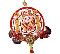 Delicate Wealth God Bobblehead with Berries Pendant for New Year Celebration