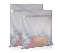 Delicates Laundry Bags, Bra Fine Mesh Wash Bag for Underwear, Lingerie, Bra, Pantyhose, Sock, Shoe, Use Automatic Locking Zipper, Travel Organizer Net Bags (Grey, 1 Large + 1 Medium)