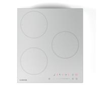 Klarstein Delicatessa Induction Hob - 3-Zone Built-In Induction Cooker, 6600W Boosters, Slider Touch Control, Timer & Child Lock, Residual Heat Indicator, White Ceramic Glass, 45cm