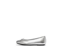 Delicato Bow Soft Metallic-Leather Ballet Flats Silver FitFlop Metallic Silver 4