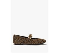 Delicato Tan Black Leopard Mary Jane Ballerina Pumps - Leo / 8