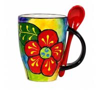 Delicioso Hand Painted Mug with Spoon (Vaso con Cucharita)