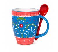 Delicioso Hand Painted Mug with Spoon (Vaso con Cucharita)