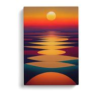 Delicious Abstract Sunset Blue, Brown, Red Canvas Print for Living Room Bedroom Home Office Décor, Wall Art Picture Ready to Hang, 30x20 Inch (76x50 cm)