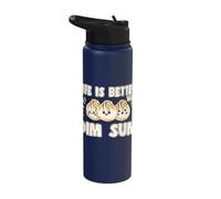 Delicious Asian Food Bao Bun Funny Life is Better Dim Sum Stainless Steel Insulated Water Bottle
