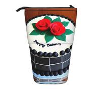 Delicious Cakes Expandable Stand Pencil Pouch, Multi-Design Oxford Fabric, Adjustable Height, Multi-Use Cosmetic Bag