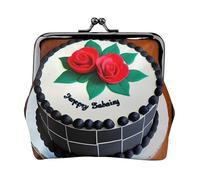 Delicious Cakes Womenâ€™s Small Coin Purse,Rectangle Kiss Lock Coin Pouch, Pocket-Sized, Mini Coin Purse for Women