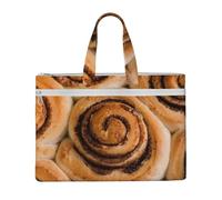 Delicious Cinnamon Rolls Bread Pattern,Canvas Document Bag Zipper File Tote Bag Handbag Briefcase for School Office