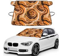 Delicious Cinnamon Rolls Bread Pattern, Car Windshield Cover, Protective Windscreen Cover - Snow Ice Sun UV Dust Water Resistant - Fit for Most Cars