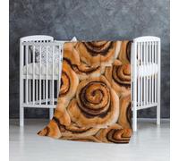 Delicious Cinnamon Rolls Bread Pattern,Soft Blanket Warm Anti-Pilling Flannel Plush Throw Blanket 76 X 127 cm