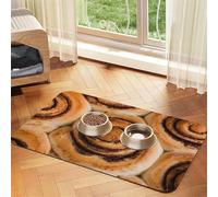 Delicious Cinnamon Rolls Bread Pattern,Waterproof Pet Feeding Mat,PU Leather Placemats for Cat Dog Water Bowl,Food Mats,30x45cm