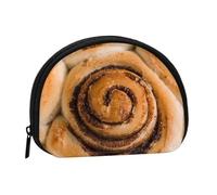 Delicious Cinnamon Rolls Bread Pattern, Women's Storage Bag Shell Makeup Bag Small Coin Purse Shell Change Pouch
