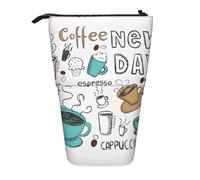Delicious Coffee Cute Standing Pencil Holder,Telescopic Pouch Pop Up Bag,Stationery Box for Students,Girls,Boys