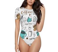 Delicious Coffee Onesie For Women Basic Adult Bodysuit Pajamas Solid Color Romper For Sleepwear