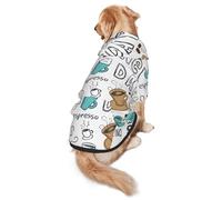 Delicious Coffee Print Dog Hoodie For Medium To Large Dogs, Warm, Soft, Breathable Sweatshirt, Easy To Wear Jumper For Winter And Fall, Pet Coat Pullover