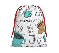 Delicious Coffee print Super soft velvet Christmas bag, fit for Halloween promotion and daily storage