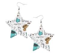 Delicious Coffee Statement Earrings for Women, Star Drop Earrings, Elegant Dangle Jewelry for Formal Gatherings