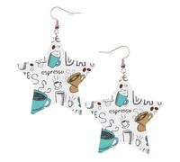 Delicious Coffee Statement Earrings for Women, Star Drop Earrings, Elegant Dangle Jewelry for Formal Gatherings
