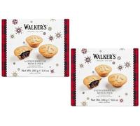 Delicious Crumbly Shortbread Mince Pies (All Butter Ginger Pastry) with Fruit and Spices by Walkers Shortbread - Pack of 2