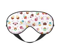 Delicious Cupcakes Double Sided Sleep Mask Soft Comfortable Light Blocking Eye Cover for Night Rest