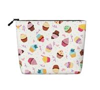 Delicious Cupcakes Fake Hemp Makeup Bag Single Layer Zipper Bag Accessories for Women Black One Size Black One Size, Black/White, One Size