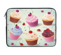 Delicious Cupcakes Laptop Sleeve Case 17inch, Shockproof Protective Case, 10-17 Inch Computer Sleeve, Water Resistant Laptop Briefcase for Men Women Compatible with MacBook Air/Notebook/Tablet