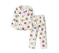 Delicious Cupcakes Men'S Pajama Set, Cozy Long Sleeve For Men S-Xxl For Daily Wear At Home, Weekend Getaways, Black, XL