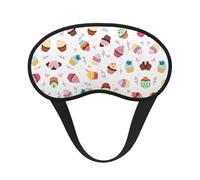 Delicious Cupcakes Print Blackout Sleep Mask - Side Sleeper Eye Cover, Soft Comfort, Perfect for Travel, Meditation