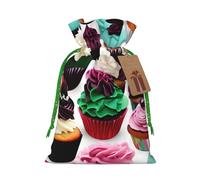 Delicious Cupcakes Print Christmas Bag Holiday Present Sack Xmas For Seasonal Decor Gift Wrapping