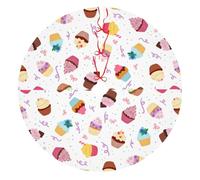 Delicious Cupcakes Print Christmas Tree Skirt Holiday Living Room Decor Xmas Mat For Celebrations New Year