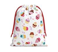 Delicious Cupcakes Print Convenient Reusable Drawstring Gift Pouches Holiday Parties Fashionable Men Women