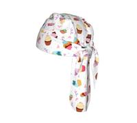 Delicious Cupcakes Print Cycling Bandana Quick Dry Skull Cap Breathable Tie Back Riding Headwear Running Gear 55-60 cm