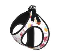 Delicious Cupcakes Print Dog Harness and Leash Set,Breathable Adjustable Escape Proof Vest for Dogs, Cats