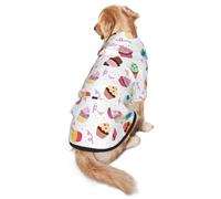 Delicious Cupcakes Print Dog Hoodie For Medium To Large Dogs, Warm, Soft, Breathable Sweatshirt, Easy To Wear Jumper For Winter And Fall, Pet Coat Pullover