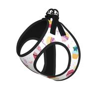 Delicious Cupcakes Print Harness Leash Set For Cats And Dogs, Reflective Adjustable, Soft Breathable Mesh Vest With Escape-Proof Lead, For Small Pets And Kitten Puppies