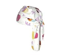 Delicious Cupcakes Print Helmet Skull Cap Quick Dry Bike Headwrap Lightweight Breathable One Size Adult Modern Beanie