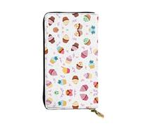 Delicious Cupcakes Print Leather Long Clutch Wallet – Fashionable Personalized Wallet, Multiple Card Slots, Gift Ready, Black, One Size