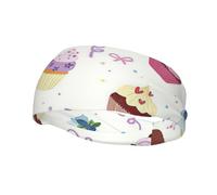 Delicious Cupcakes Print Lightweight Sports Sweatband For Men Women Stretchable For Gym Basketball Yoga