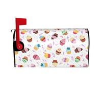 Delicious Cupcakes Print Mailbox Covers Magnetic Mailbox Post protective cover for Garden Yard Outdoor Decor
