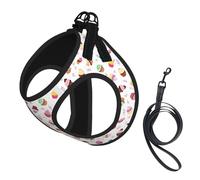 Delicious Cupcakes Print Pet Leash Vest For Small Dogs Cats, Adjustable Pet Harness Vest, Outdoor Walking Hiking