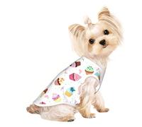 Delicious Cupcakes Print Pet Vest Breathable Sleeveless T-Shirt Indoor Outdoor Tank Top Pets Home Apparel
