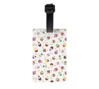 Delicious Cupcakes Print Retro PVC Luggage Tag Durable Travel ID Holder for Suitcase Vintage Style Baggage Tag