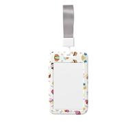 Delicious Cupcakes Printed Card Badge Holder with Neck Strap, Vertical Cards Holder Anti-Scratch and Easy-Scan, for Office, School