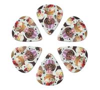 Delicious Cupcakes Printed Guitar Picks 6-Pack with Holder - 0.96mm Funny Guitar Picks for Acoustic Guitar, Electric Guitar, Bass Guitar