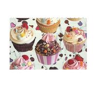 Delicious Cupcakes Printed Jigsaw Puzzle 14.4x9.8 CM, Rectangular Puzzle Challenging Game for Adults Gifts, Family Fun Decorative Wall Decor